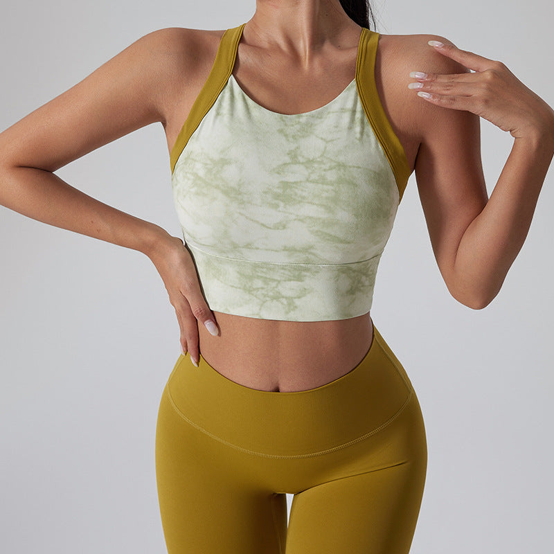 High-intensity sports underwear fixed chest pad yoga vest (Top only)