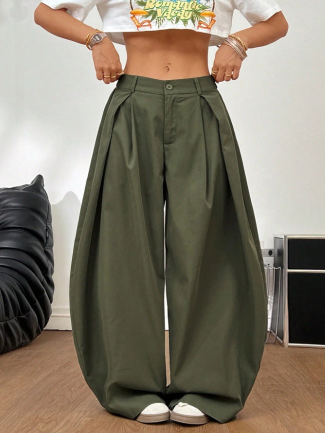 Loose wide-leg tooling casual pants slim straight floor pants