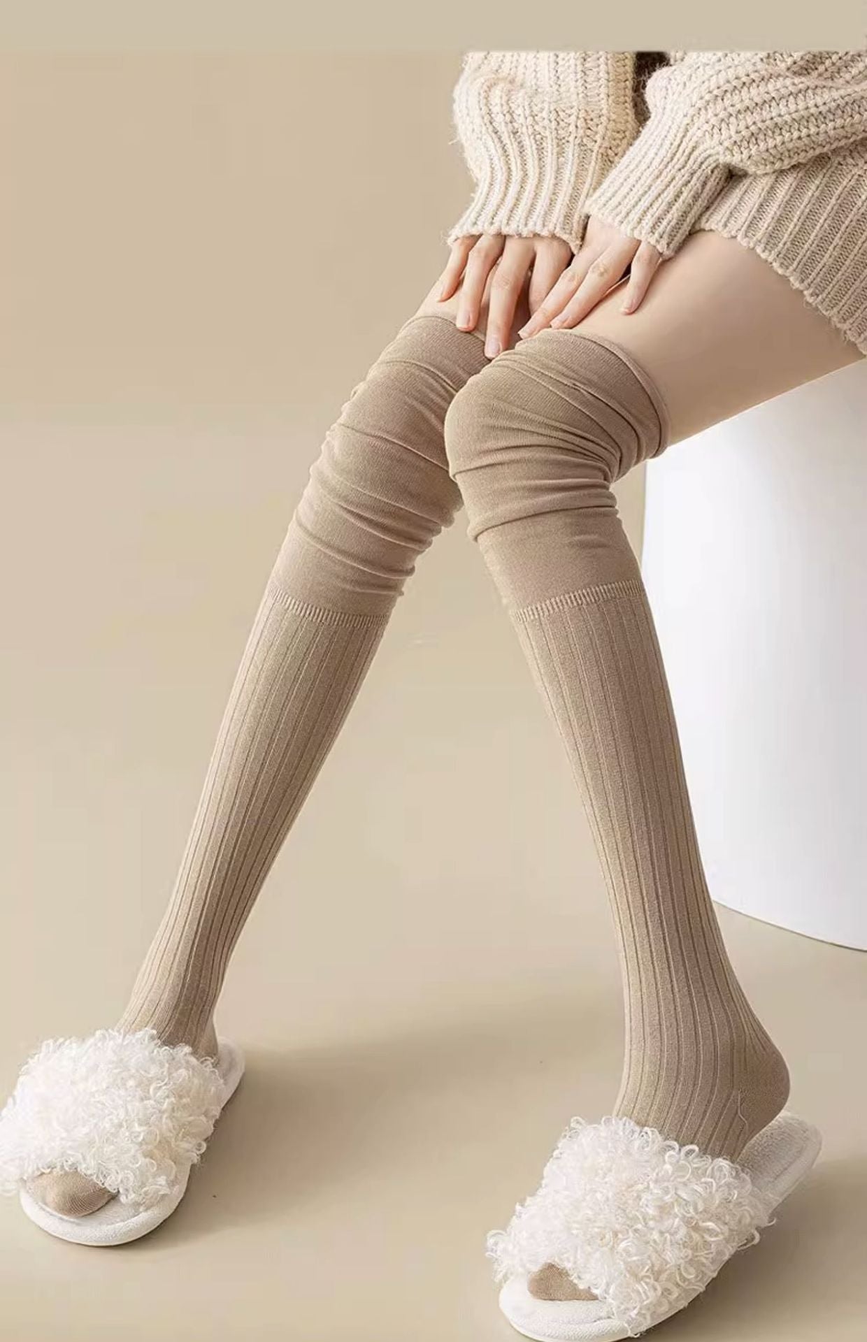 Pure cotton knee socks
