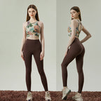 New retro national style printed yoga clothes high-strength vest and pants set