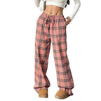 Girls sweet and cool style sub-color block splicing waist straight Pants