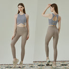 New retro national style printed yoga clothes high-strength vest and pants set