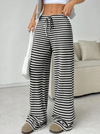 Casual striped straight pants