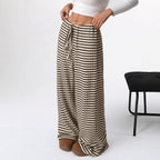 Casual striped straight pants