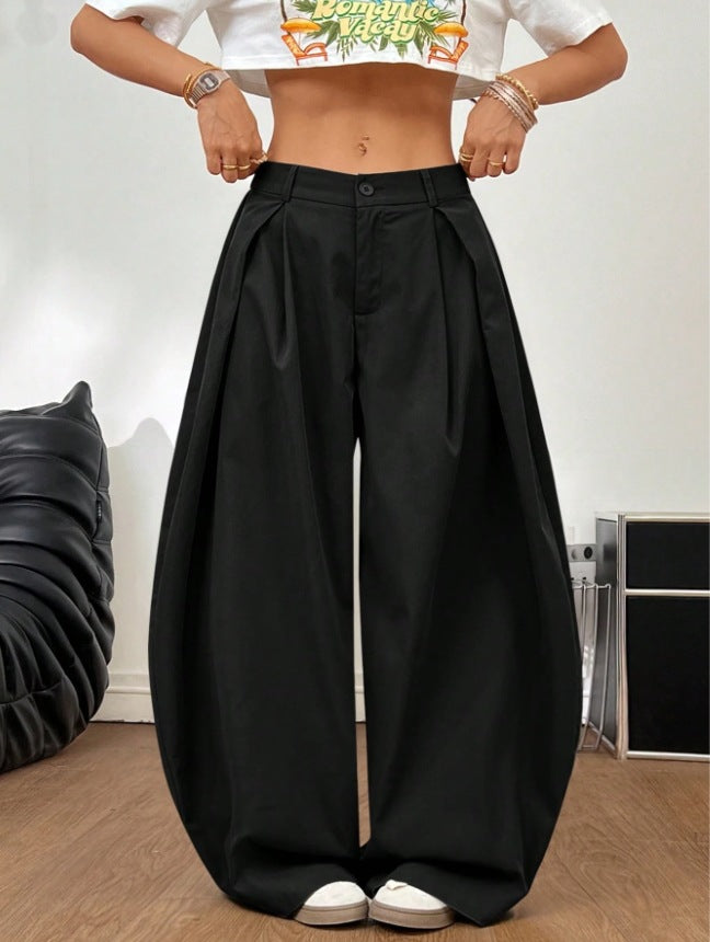Loose wide-leg tooling casual pants slim straight floor pants