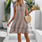 Fashion Printed Lace-Up Sleeveless Elegant Dress