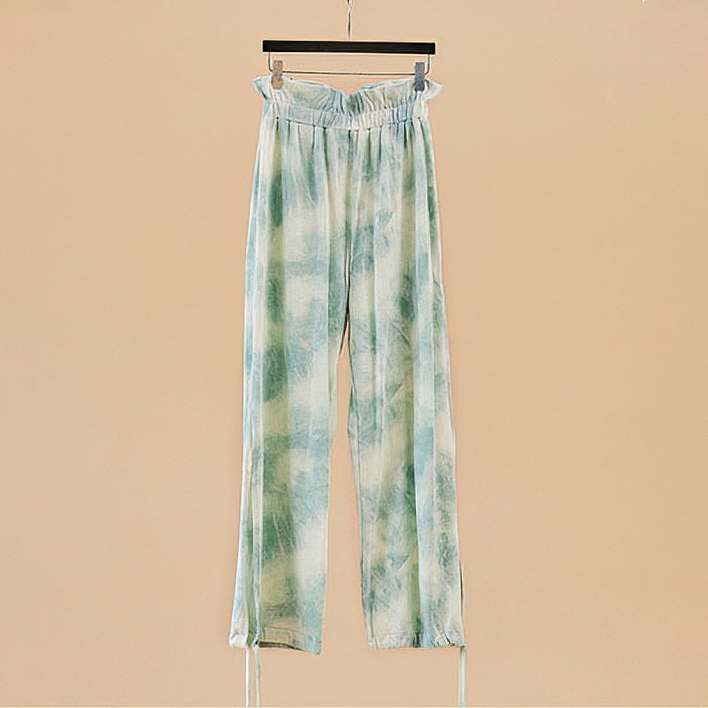 Summer ink splashing printing breathable yoga pants