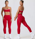 Yoga sport Fitness breathable top and long pants Set