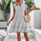 Fashion Printed Lace-Up Sleeveless Elegant Dress