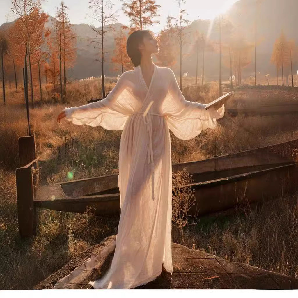 Chinese-style cotton and linen cardigan