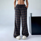 Girls sweet and cool style sub-color block splicing waist straight Pants