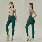 New retro national style printed yoga clothes high-strength vest and pants set