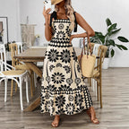 Bohemian dress positioning flower shoulder strap strap dress
