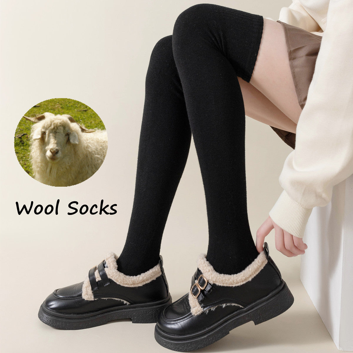 Wool over knee socks
