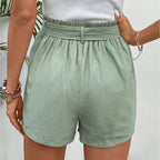 Casual shorts bow waist lace-up trouser skirt