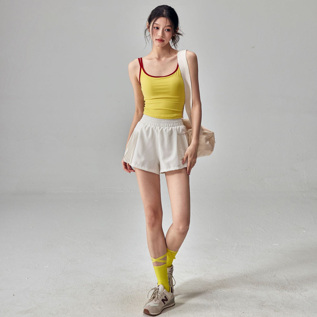 Yoga slimming sleeveless tank top and short pants set