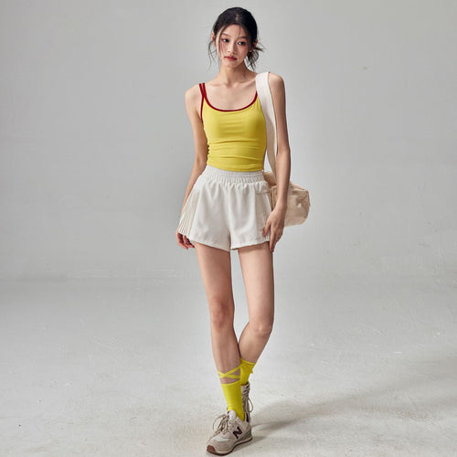 Yoga slimming sleeveless tank top and short pants set
