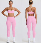 Yoga sport Fitness breathable top and long pants Set
