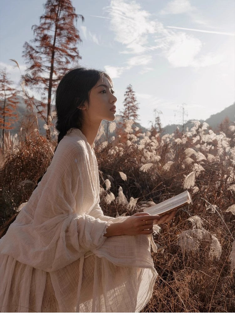 Chinese-style cotton and linen cardigan