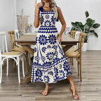 Bohemian dress positioning flower shoulder strap strap dress