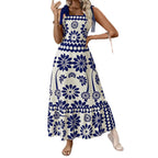 Bohemian dress positioning flower shoulder strap strap dress