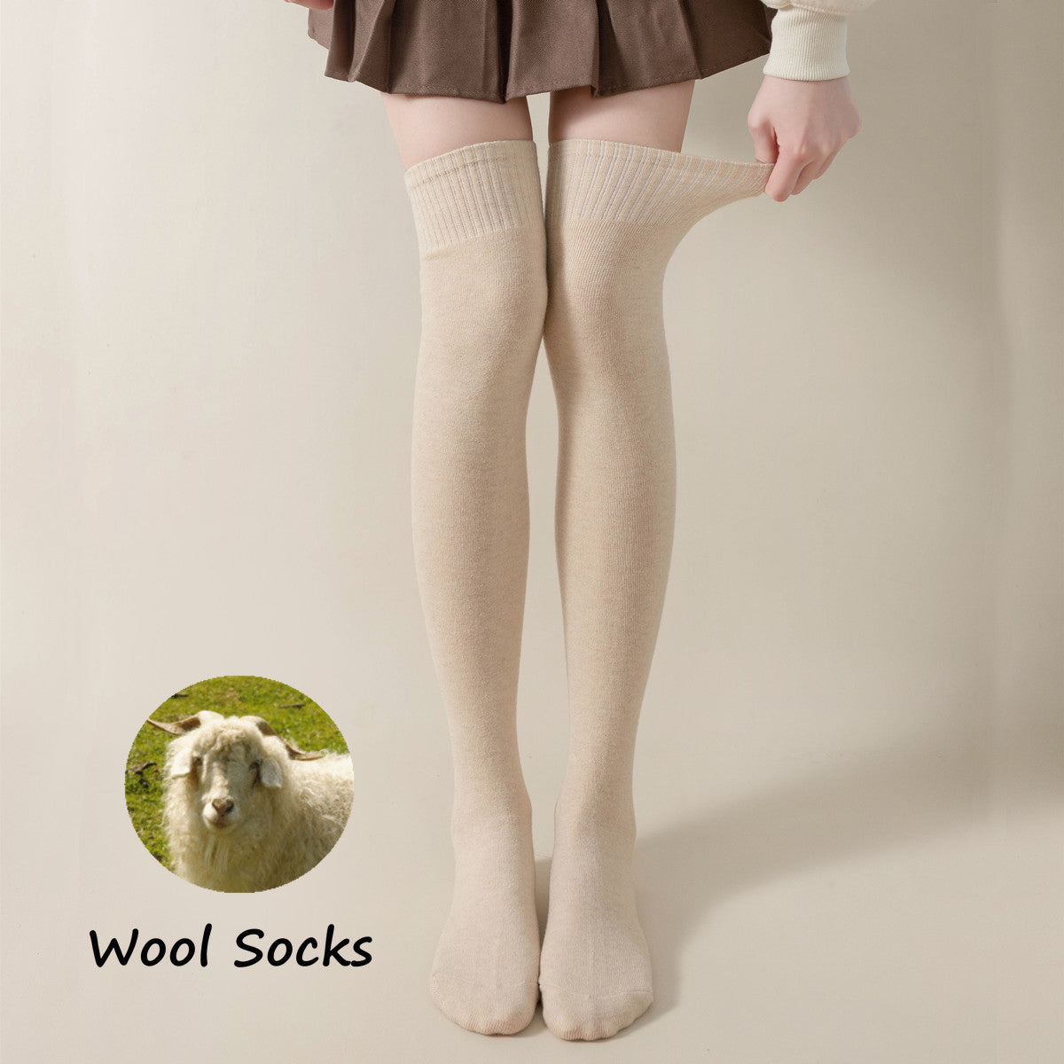 Wool over knee socks