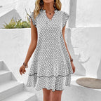 Fashion Printed Lace-Up Sleeveless Elegant Dress