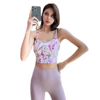 Yoga fitness running bra and pants two-piece set