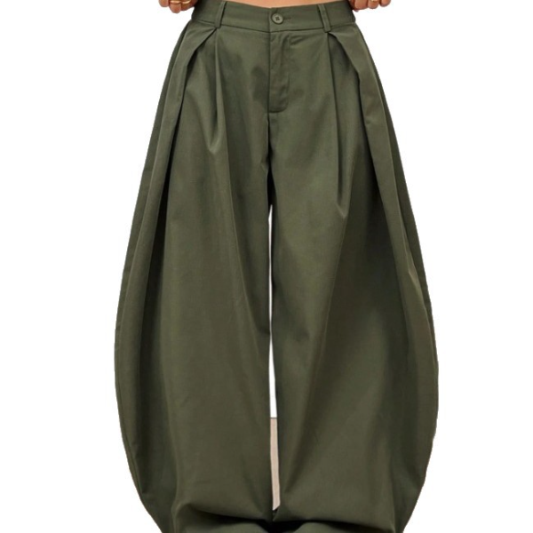 Loose wide-leg tooling casual pants slim straight floor pants